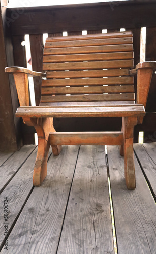 wooden chair on the veranda