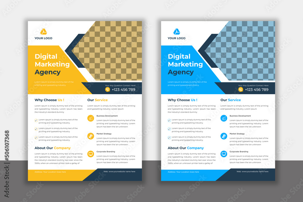 Modern digital marketing agency flyer template