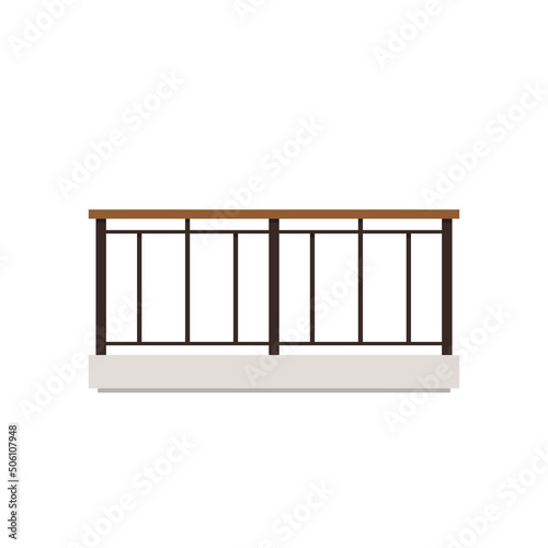 Balcony cartoon vector. Railing vector. Fence vector.