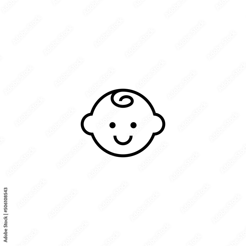 Fototapeta premium Baby flat vector icon. Newborn vector sign