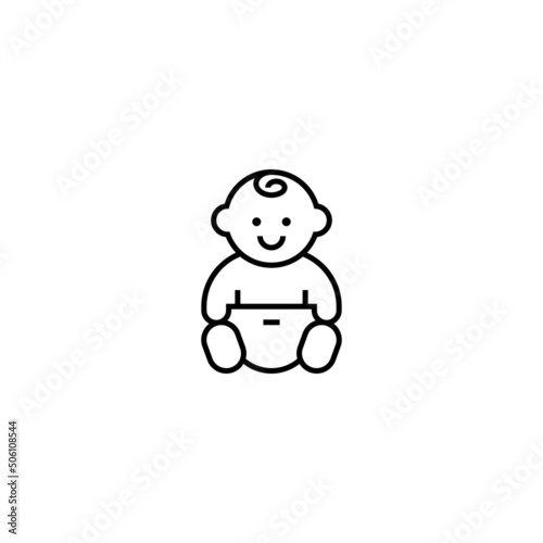 Baby flat vector icon. Newborn vector sign