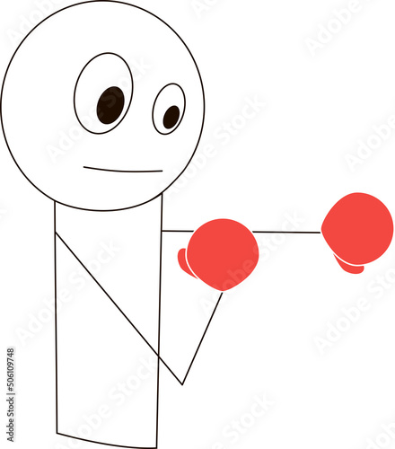 A man is engaged in sports boxing