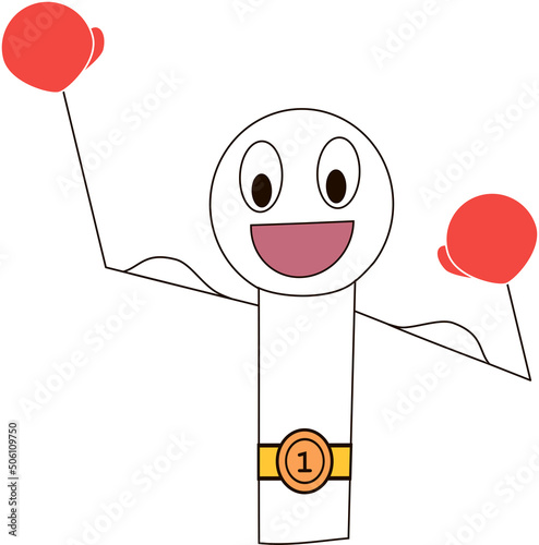 A man is engaged in sports boxing