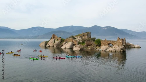 Lake Bafa is a lake and a nature reserve situated in southwestern. At the innermost north-east tip of the lake is the village of Kapikiri, as well as the ruins of Heraclea by Latmus. photo