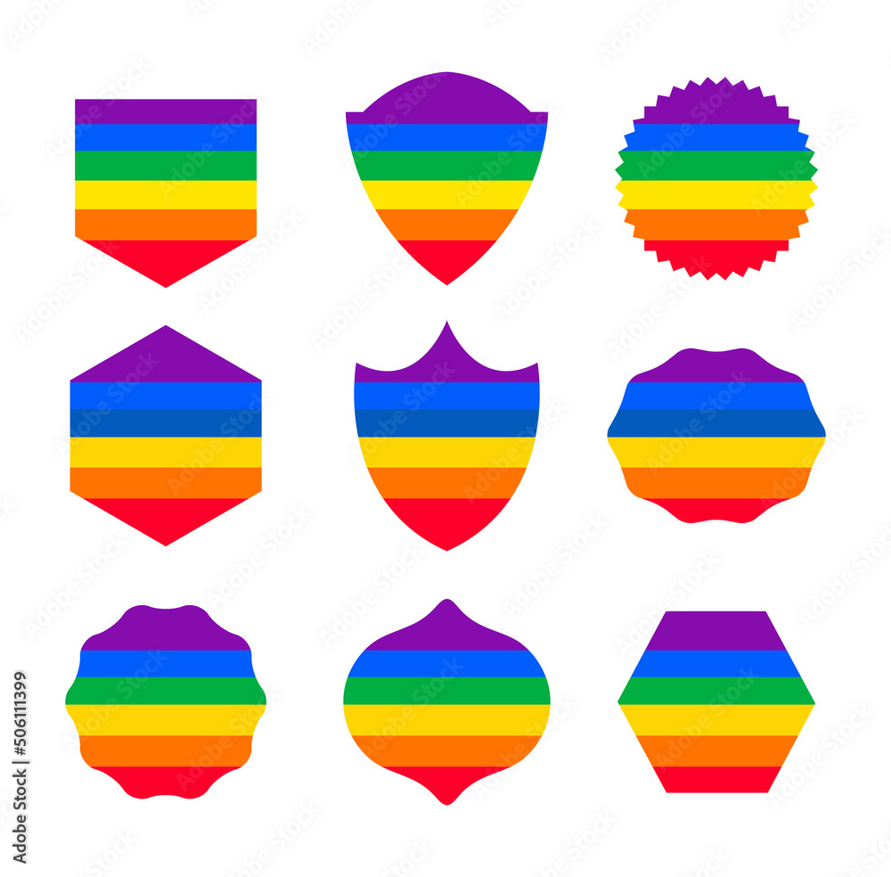 Obraz premium LGBT coat of arms set badge banner bisexual homosexual