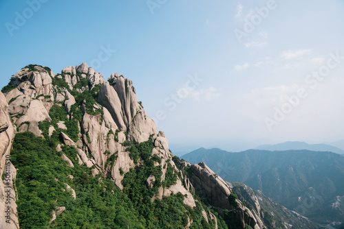 Mountain Peaks in Huangshan Yellow Mountains, Anhui Province, China