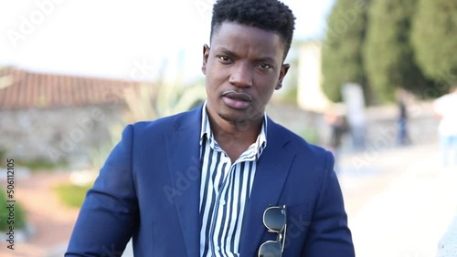 Portrait of young african male manager