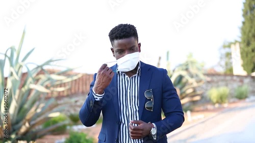 Portrait of young african male manager