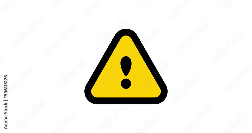 Hazard warning attention sign, Warning sign Icon modern animation on white background