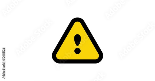 Hazard warning attention sign, Warning sign Icon modern animation on white background