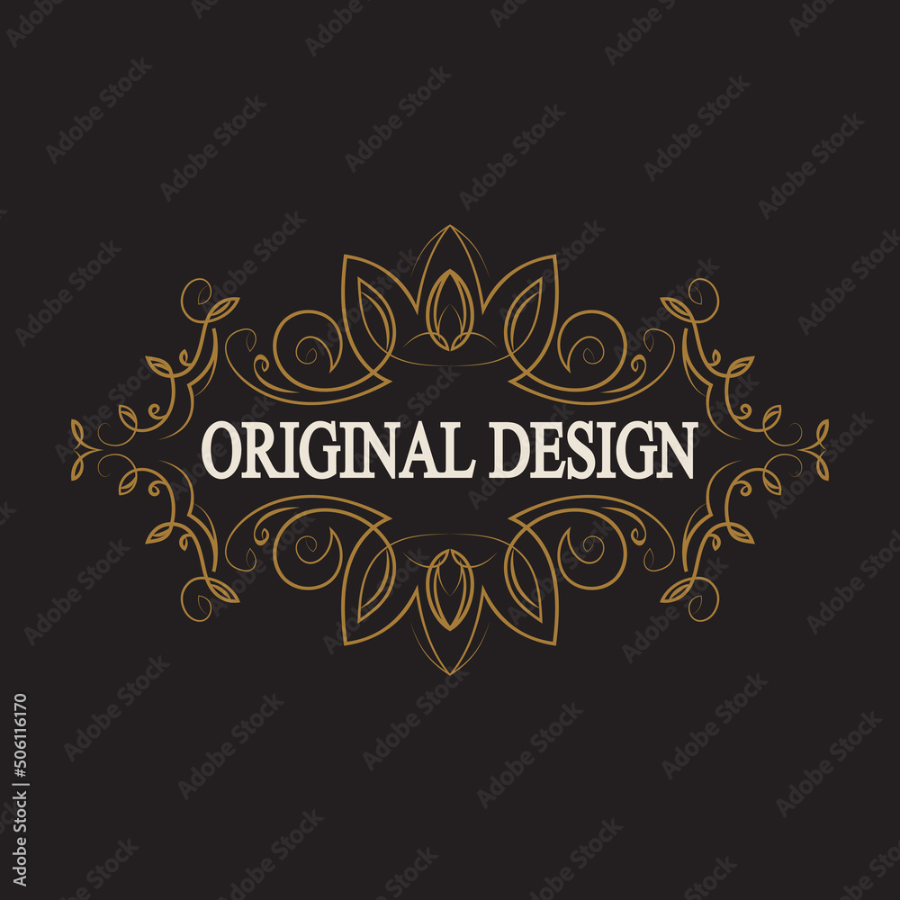 Antique label, vintage frame design, typography, retro logo template, vector illustration