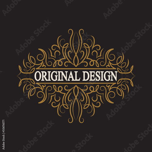Antique label, vintage frame design, typography, retro logo template, vector illustration