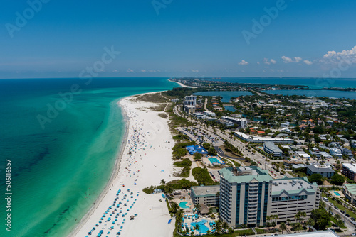 Aerial view taken above Lido Key in Sarasota, Florida. photo