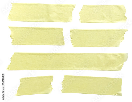 masking tape textures, varied length, isolated on white