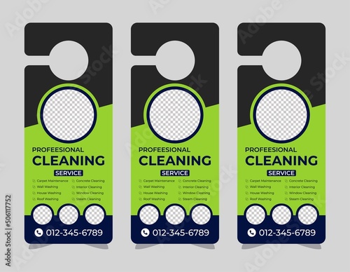 corporate door hanger modern Door hanger, do not disturb and make up room sign Door hanger design template, hotel knob design. Vector door hanger.	