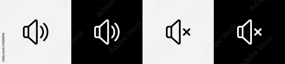 Speaker volume icon. Loudspeaker ring symbol. Music audio sound vector sign. Speaker volume icon. Loudspeaker ring symbol. Music audio sound vector sign.