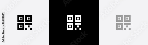 Digital scanning icon. Simple QR Code symbol. QR code label sign, vector illustration photo