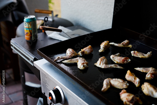 Summertime chicken wings on the griddle