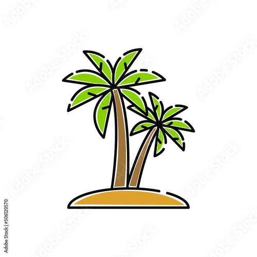 coconut tree icon  colored on a white background  palm tree vector