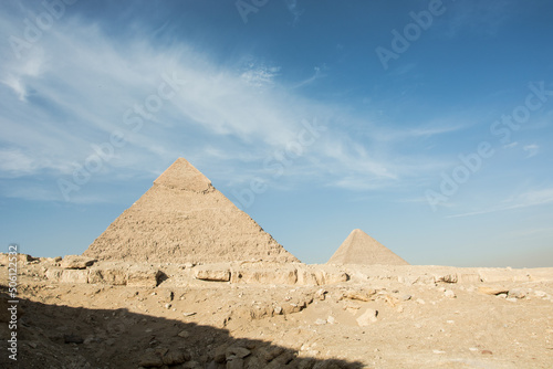 Ruins of the city of historic city Egypt  Stone Cairo  Desert  Egypt desert  Pyramid  old stone  Pyramid of Khafre  Sahara  Giza