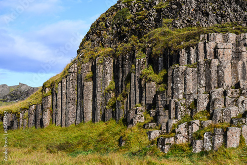 The basalt columns of Dverghamrar not far from the Ring Road, or Route One, near Foss á Síðu and the village of Kirkjubaejarklaustur, south coast of Iceland photo