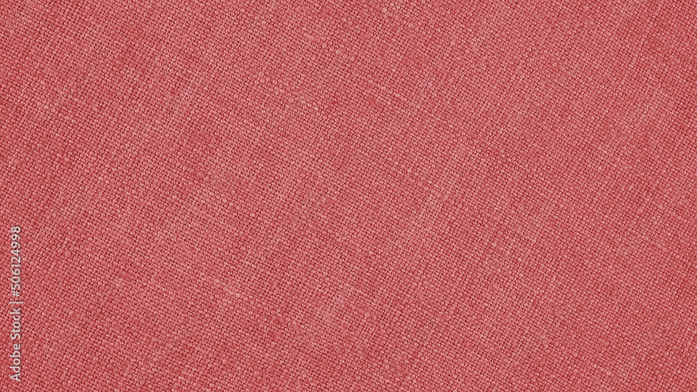 Fototapeta premium Light red woven surface close-up. Linen texture. Fabric background. Textured braided simple wallpaper