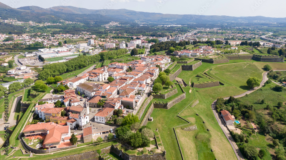 Aerial view of  Fort do Valenca in Braga, Portugal
