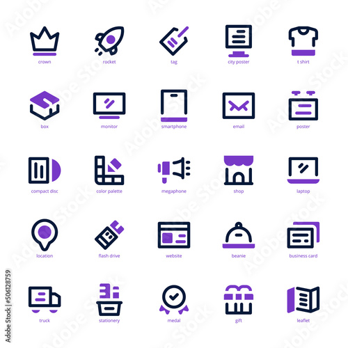 Brand Identity icon pack for your website design, logo, app, UI. Brand Identity icon mix line and solid design. Vector graphics illustration and editable stroke.