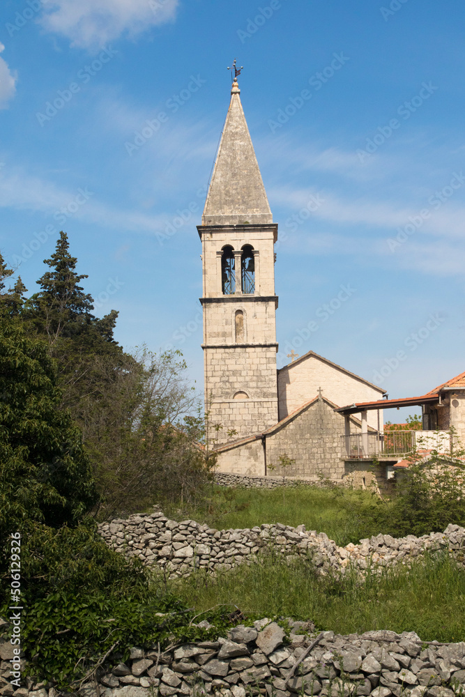 Church of saint Kuzma and Damjan in Dracevica vilage in island Brac Croatia