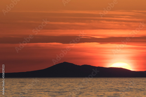 Outstanding sunset on the island Brac  Croatia on Adriatic sea
