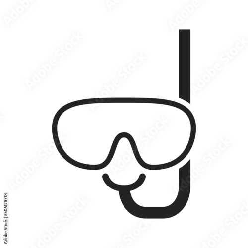 diving mask icon. scuba and sea vacation symbol. isolated vector image