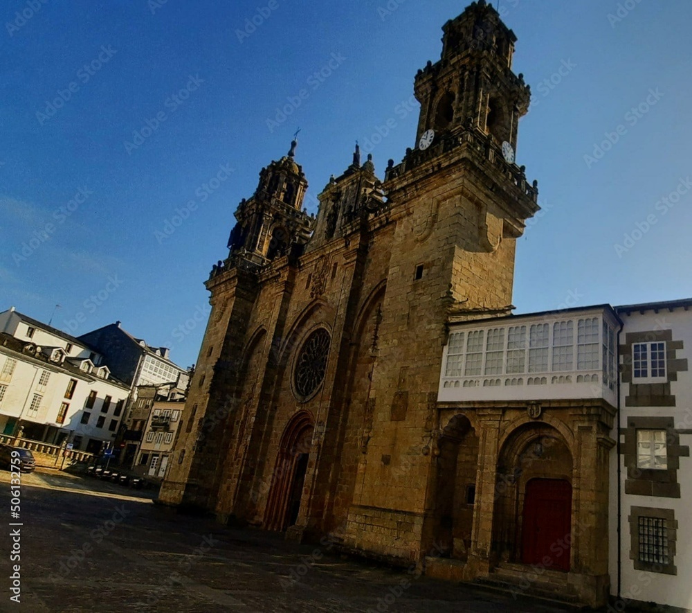Fachada Catedral de la Asunción en Mondoñedo, Galicia