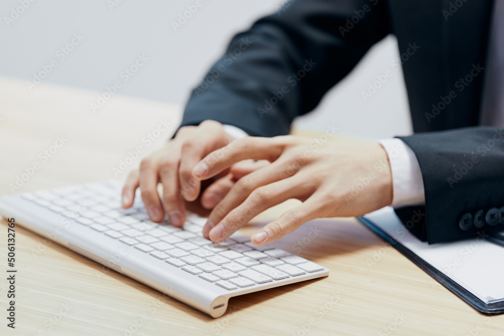 business man keyboard desktop close-up office work business man keyboard desktop close-up office work