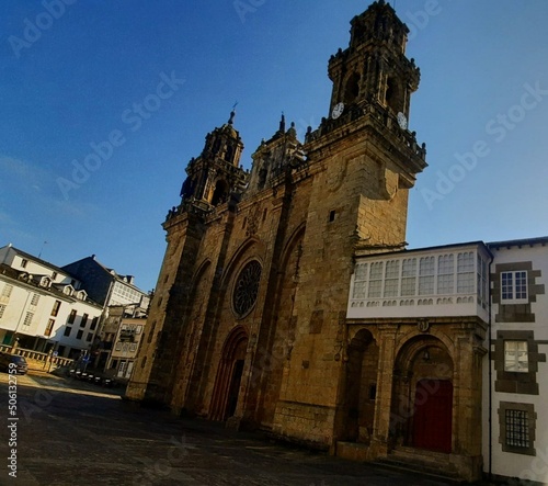 Fachada Catedral de la Asunci  n en Mondo  edo  Galicia