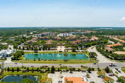Aerial view taken above North Sarasota, Manatee County, Florida photo