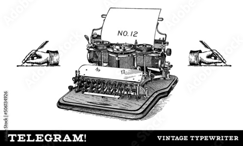 Vintage Typewriter Illustration 