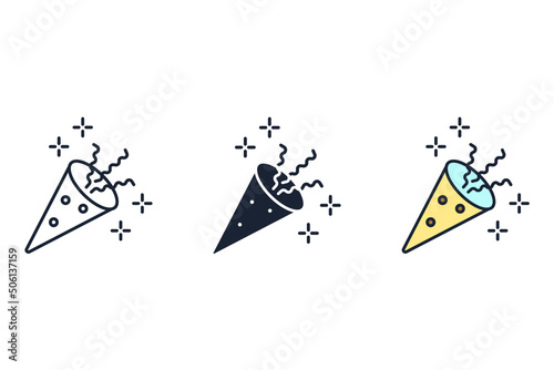 Confetti icons  symbol vector elements for infographic web
