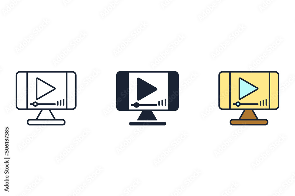 Video icons symbol vector elements for infographic web Video icons symbol vector elements for infographic web