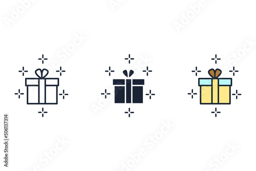 Gift box icons symbol vector elements for infographic web