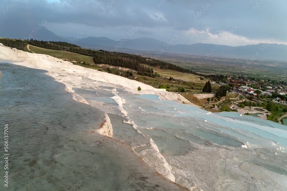 pamukkale travertines and thermal bath pools and terraces