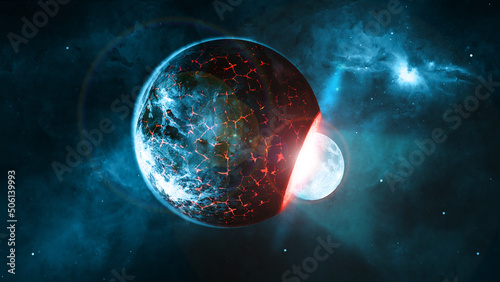 Fototapeta Naklejka Na Ścianę i Meble -  Galaxy and constellation in deep space.  Sci-fi space wallpaper. Elements of this image furnished by NASA