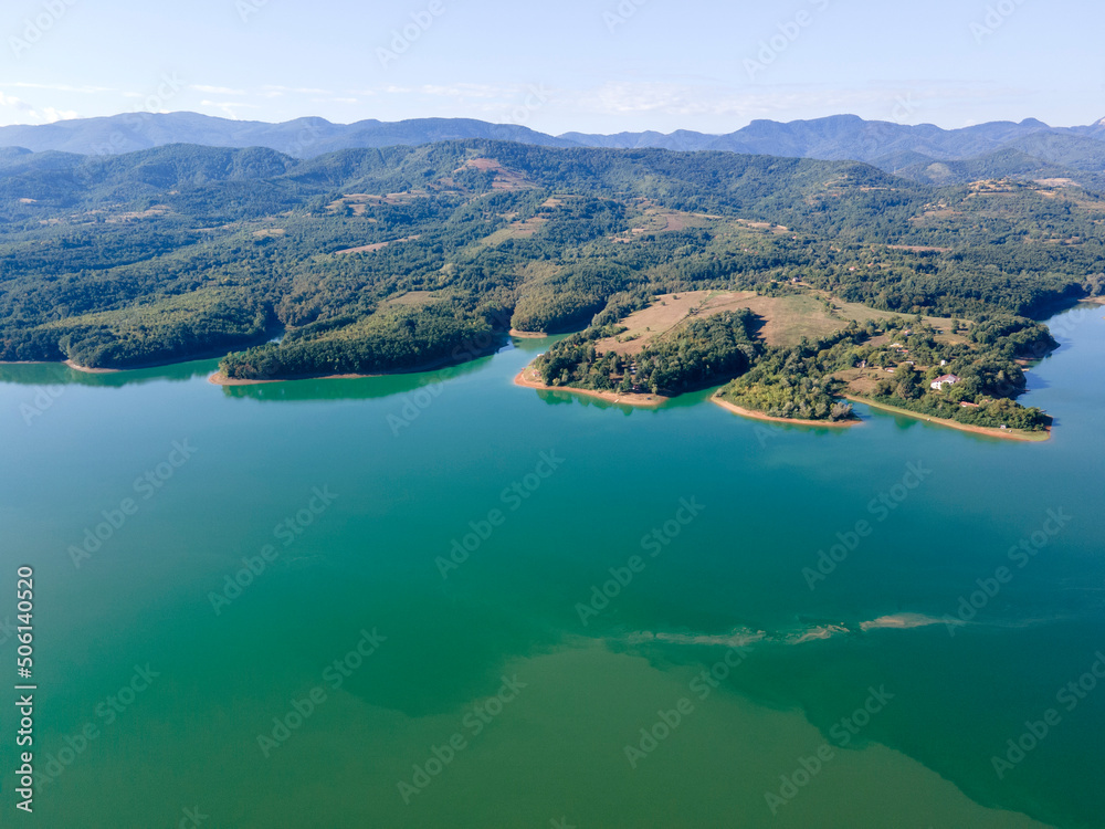 Aerial view of Sopot Reservoir,  Bulgaria