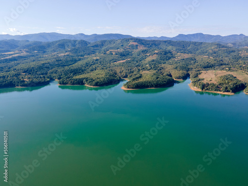 Aerial view of Sopot Reservoir   Bulgaria