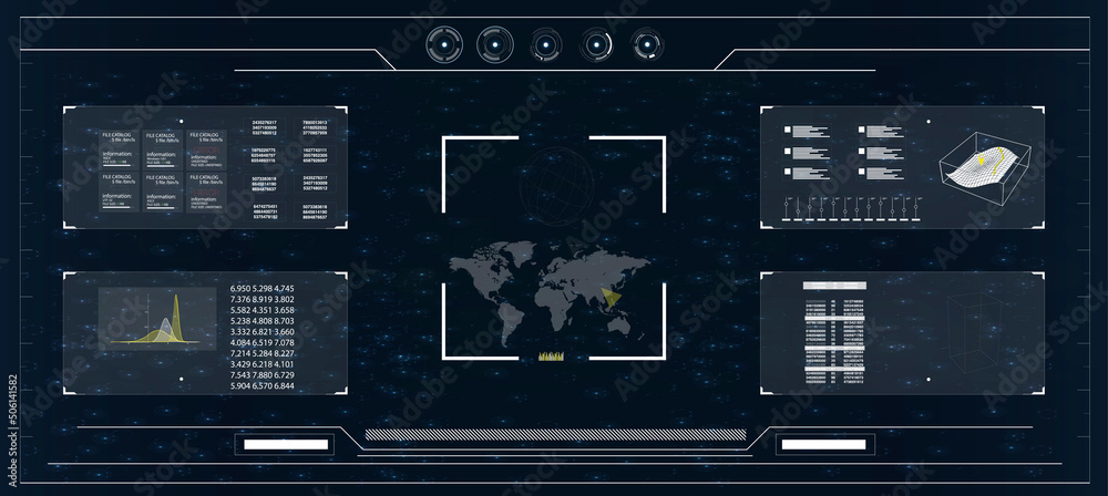 Radar screen.HUD. Hi-tech futuristic display. 