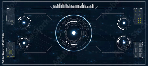 Radar screen.HUD. Hi-tech futuristic display. 