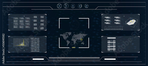 Radar screen.HUD. Hi-tech futuristic display. 