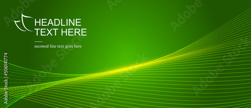 Green eco elegant lines, abstract background. Flow line digital technology, smooth wave, big data techno, design concept background and wallpaper, vector eps