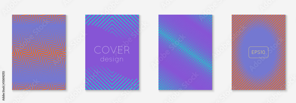 Fototapeta premium Line geometric elements on minimalist trendy cover template.