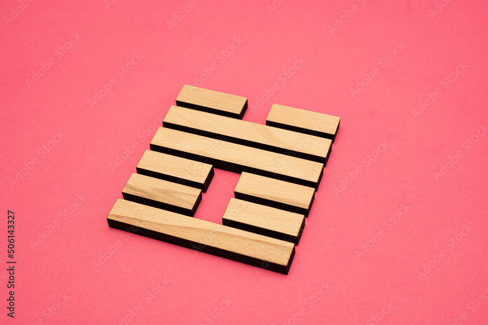 Gene Key 17 Hexagram wood i ching on pink background Gene Key 17 Hexagram wood i ching on pink background
