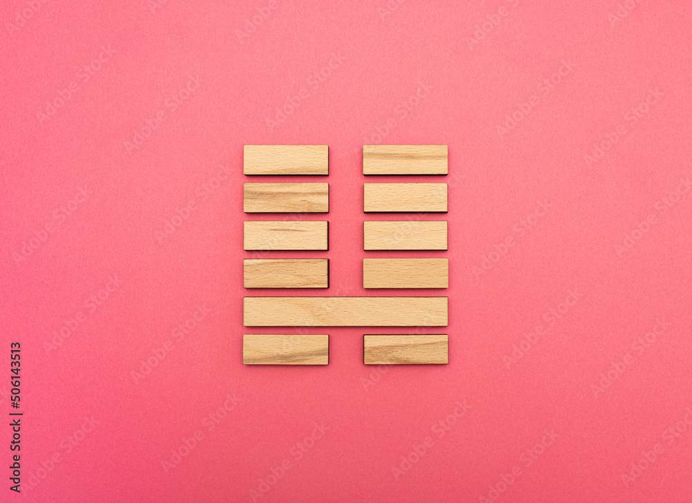 Gene Key 7 Hexagram wood i ching on pink background Gene Key 7 Hexagram wood i ching on pink background